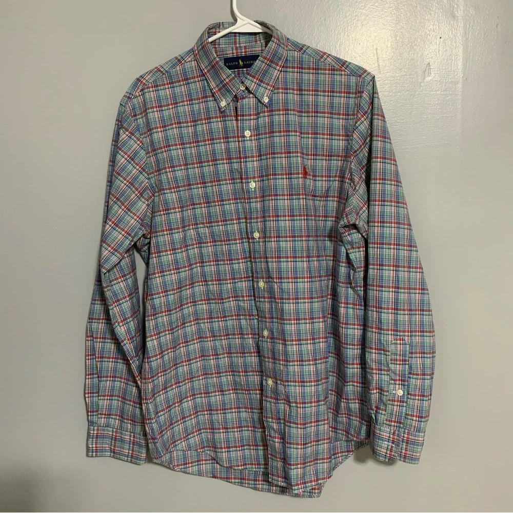 POLO RALPH LAUREN Men's‎ Multicolor Plaid Shirt Button Down Long Sleeve Size M